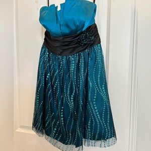 Blue glitter prom dress! 9-10